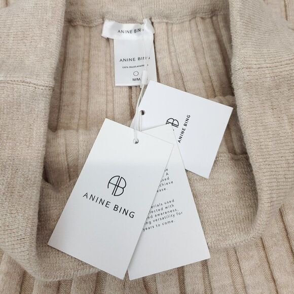 Anine Bing 100% Wool Ribbed Val Pants Size Medium - Picture 13 of 14